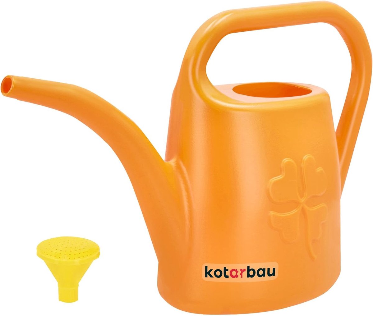 KOTARBAU® Gieter, Kunststof, 1.8 L, Oranje, Plantengieter, Afneembare Broes, Voor Binnen En Buiten, Bloemengieter, Gieter voor Binnen, Ergonomisch Ontwerp