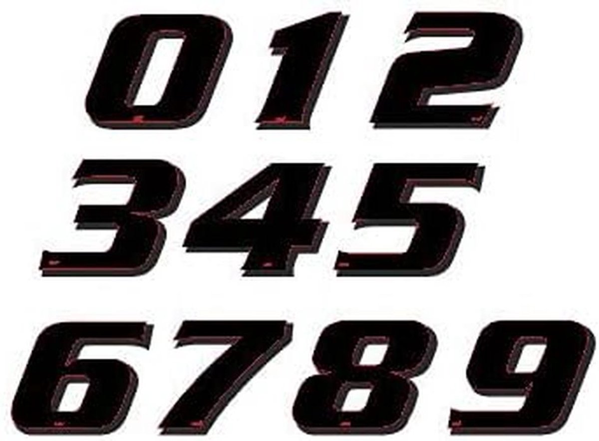 Nummer Stickers - Race Nummer - Motor Decoratie - Waterdicht Duurzaam - 115 mm - Geel Zwart