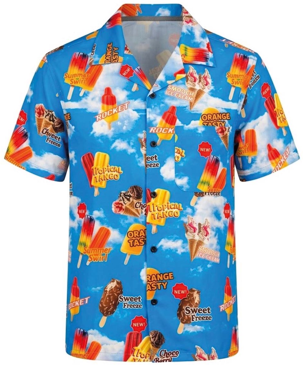 Hawaii blouse - Shirt - Foute party outfit - Mannen - Heren - Met ijsjes print - Maat L