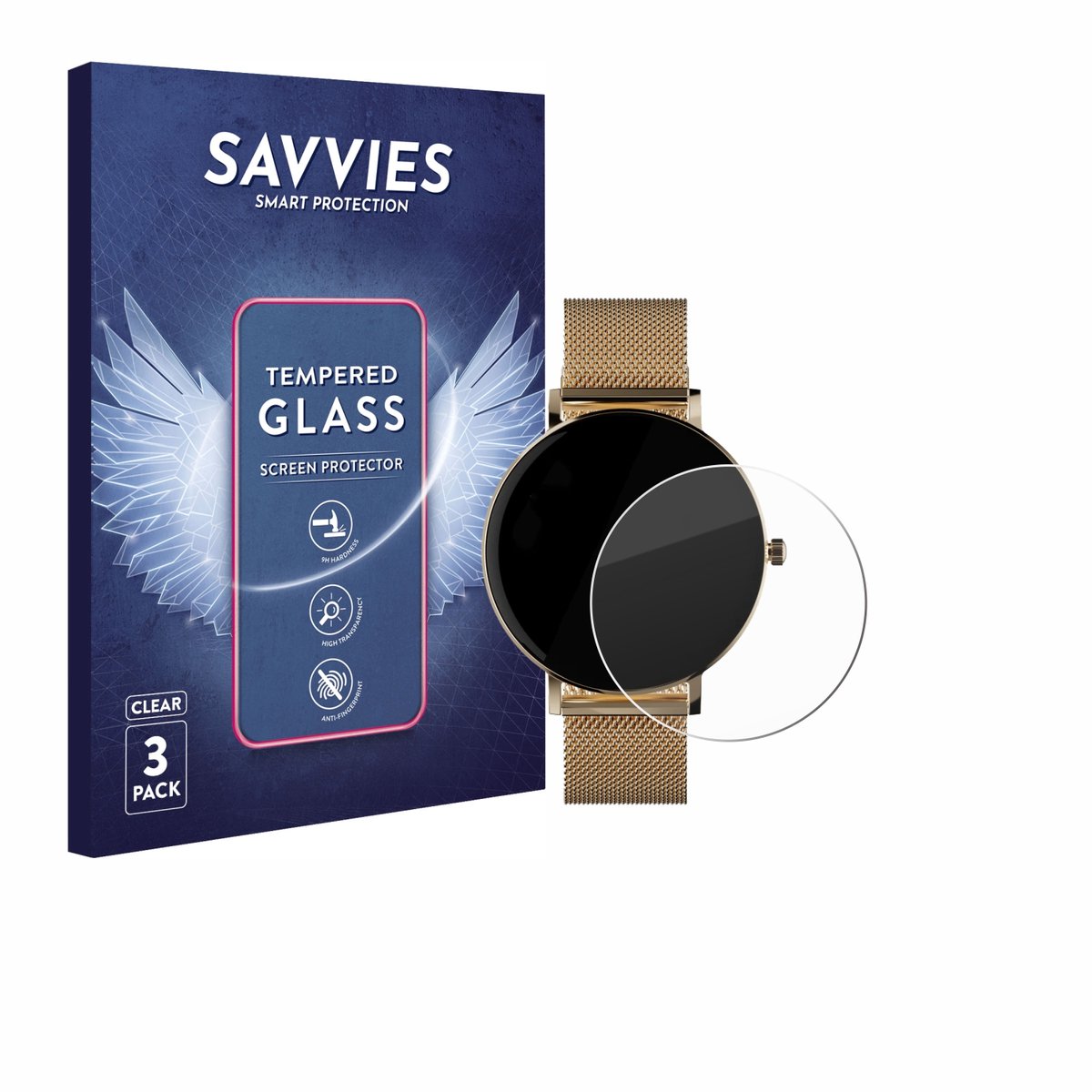 Savvies - Glas Screenprotector voor ZenWatch Venice Pro - Gehard Beschermglas 9H 3 Stuks