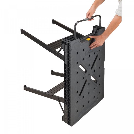 Stanley FatMax klappbare Werkbank (bis 455kg belastbar, mit Metallbeinen für höchste Stabilität, große Arbeitsfläche, mit praktischem Tragegriff, für schnellen Aufbau) & Schnelle Schraubstock