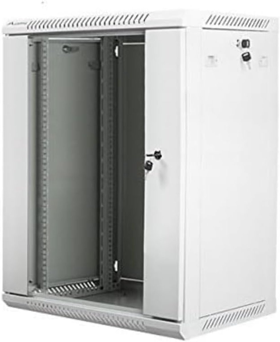 Serverkast 19 inch - Netwerkkast Wandmontage - Apparatuur Organiseren - Gedemonteerd Platte Pak - 15U 600x450mm - Grijs