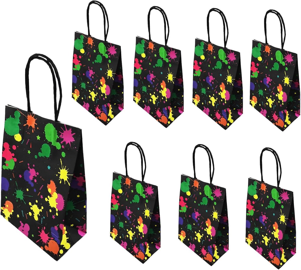 QTTVBTNA 8 stuks Uitdeelzakjes - Cadeautassen - Lichtgevend effect - 21x15x8cm - Papieren Traktatiezakjes - Snoep & Decoratie