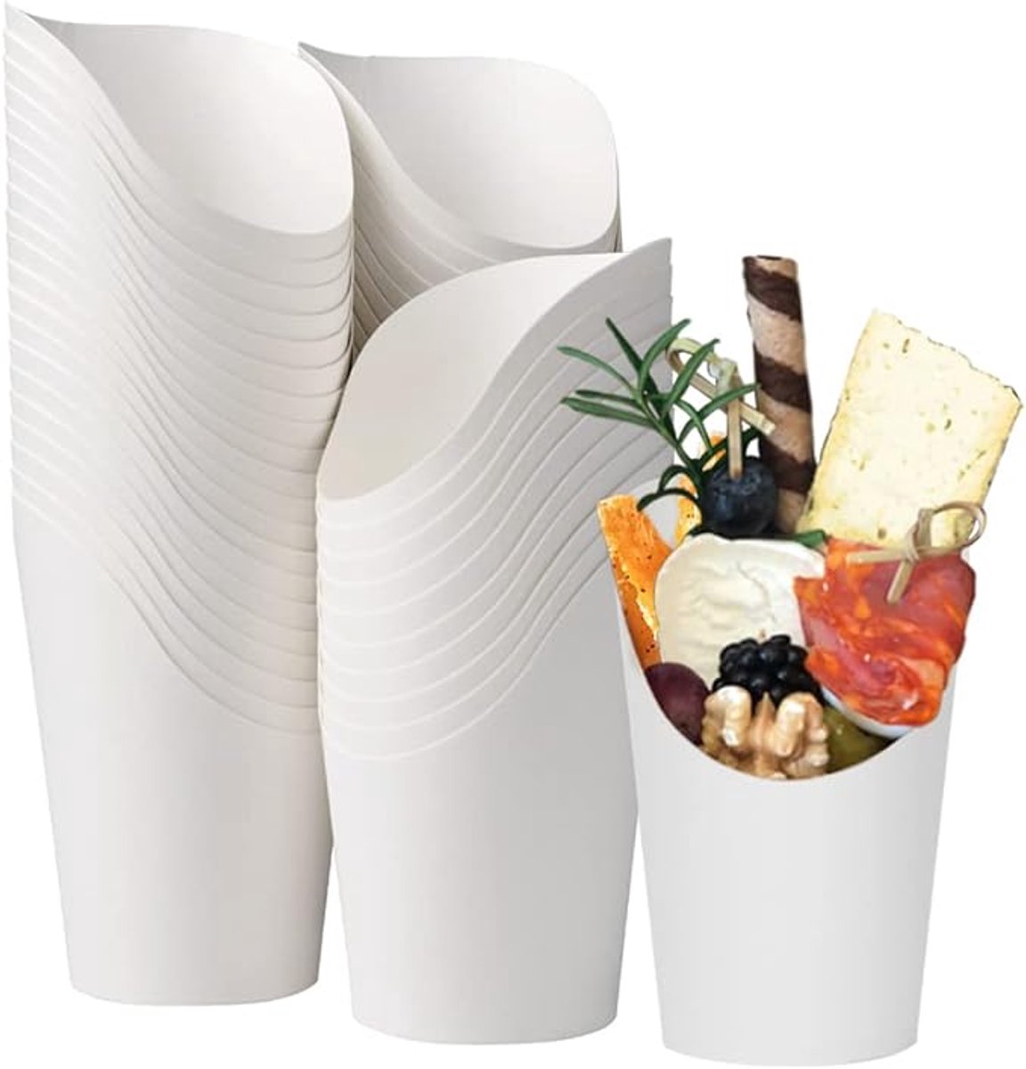 Ijsbeker - ijsbeker karton - 14 oz - Sterk en Stevig Karton - IJsbakjes - Papieren taartbekers - 50 Pcs - Wit - Party schepijs softijs ijsje zomer festival thema feest - van Imperatoris