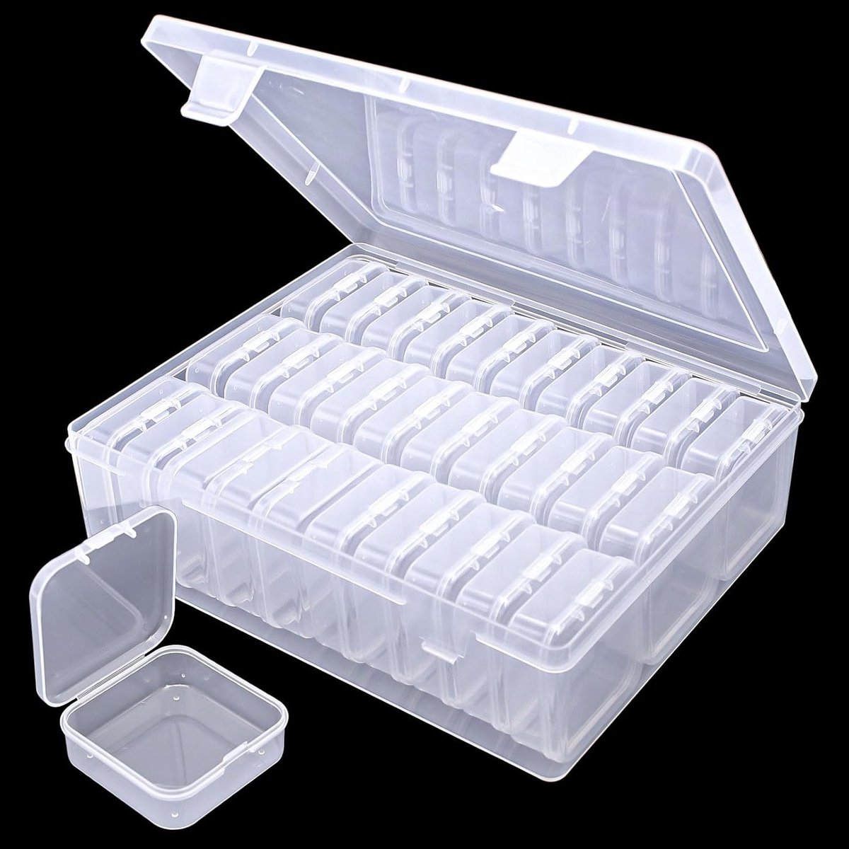 Set van 30 Kleine Opbergdozen 5.5×5.5×2cm, Vierkante Mini Box voor Diamant Schilderen, Sieraden en Kleine Onderdelen