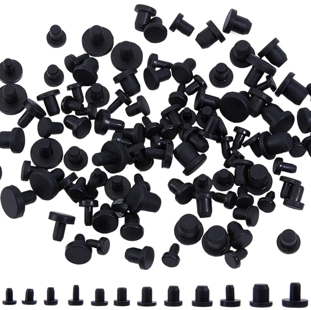 Store_8 - Silicone Rubber Hole Plugs - Waterdichte Stoppen - 120 stuks - Zwart - Flexibele Stopper - Geschikt voor Flessen - 6.5-12mm