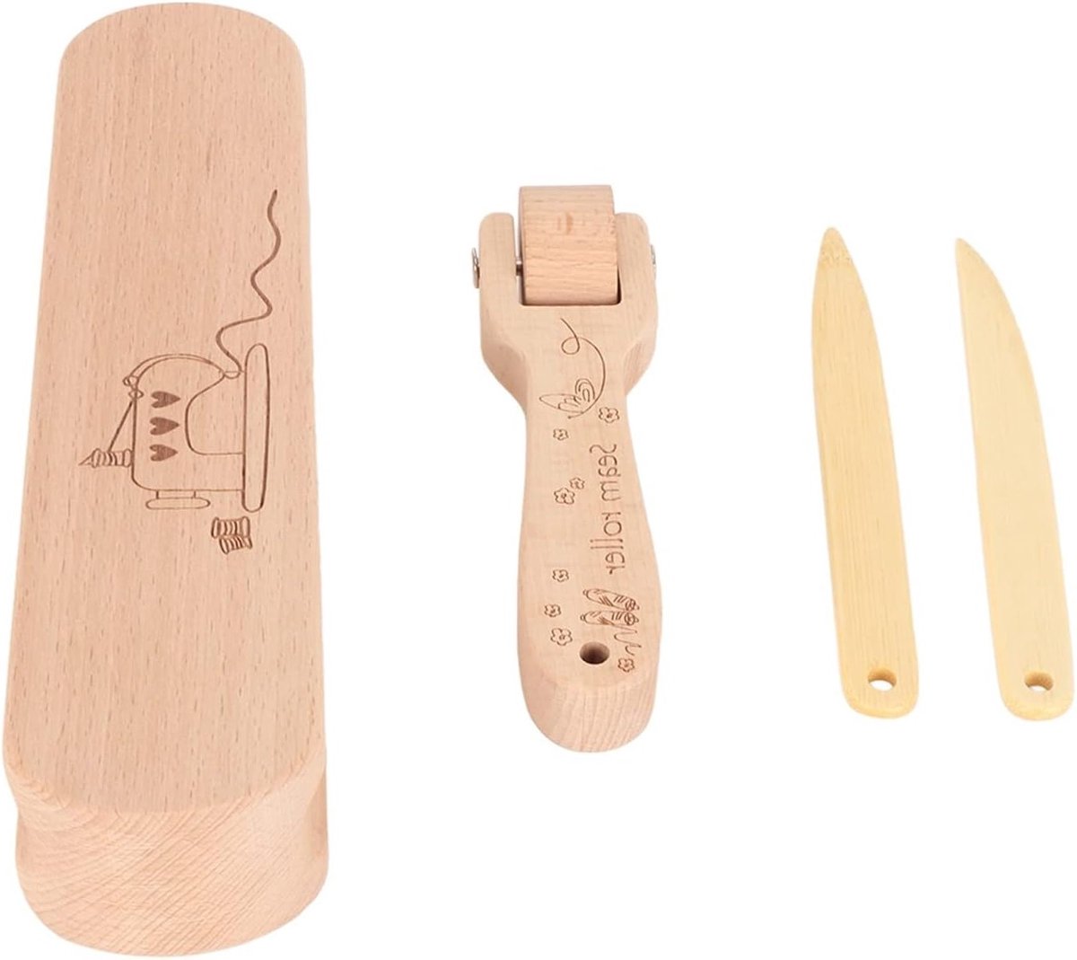 Houten Tailor Clapper Set met Comfortabele Handgreep voor Stomen, Quilten en Strijken in Huisgebruik