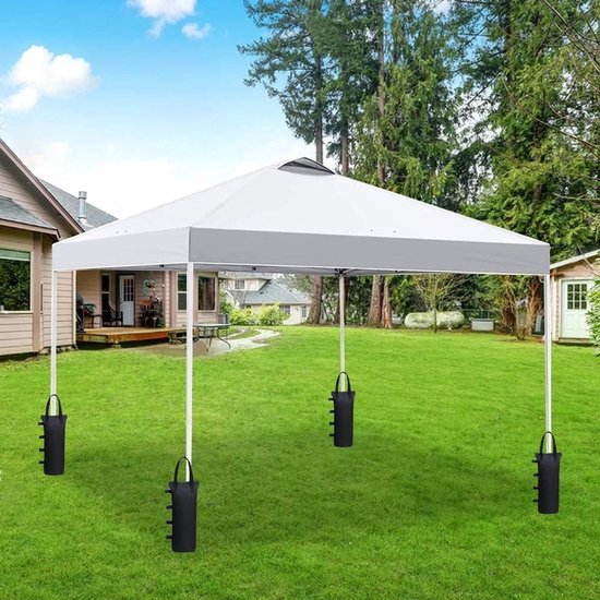 Set van 4 hoogwaardige zandzakken voor stevige en directe ondersteuning van gazebos en schuilplaatsen, zwarte gewichten voor stabiliteit — afbeelding 4