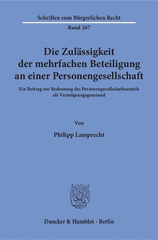 Die Zulässigkeit der mehrfachen Beteiligung an einer Person ... - cover