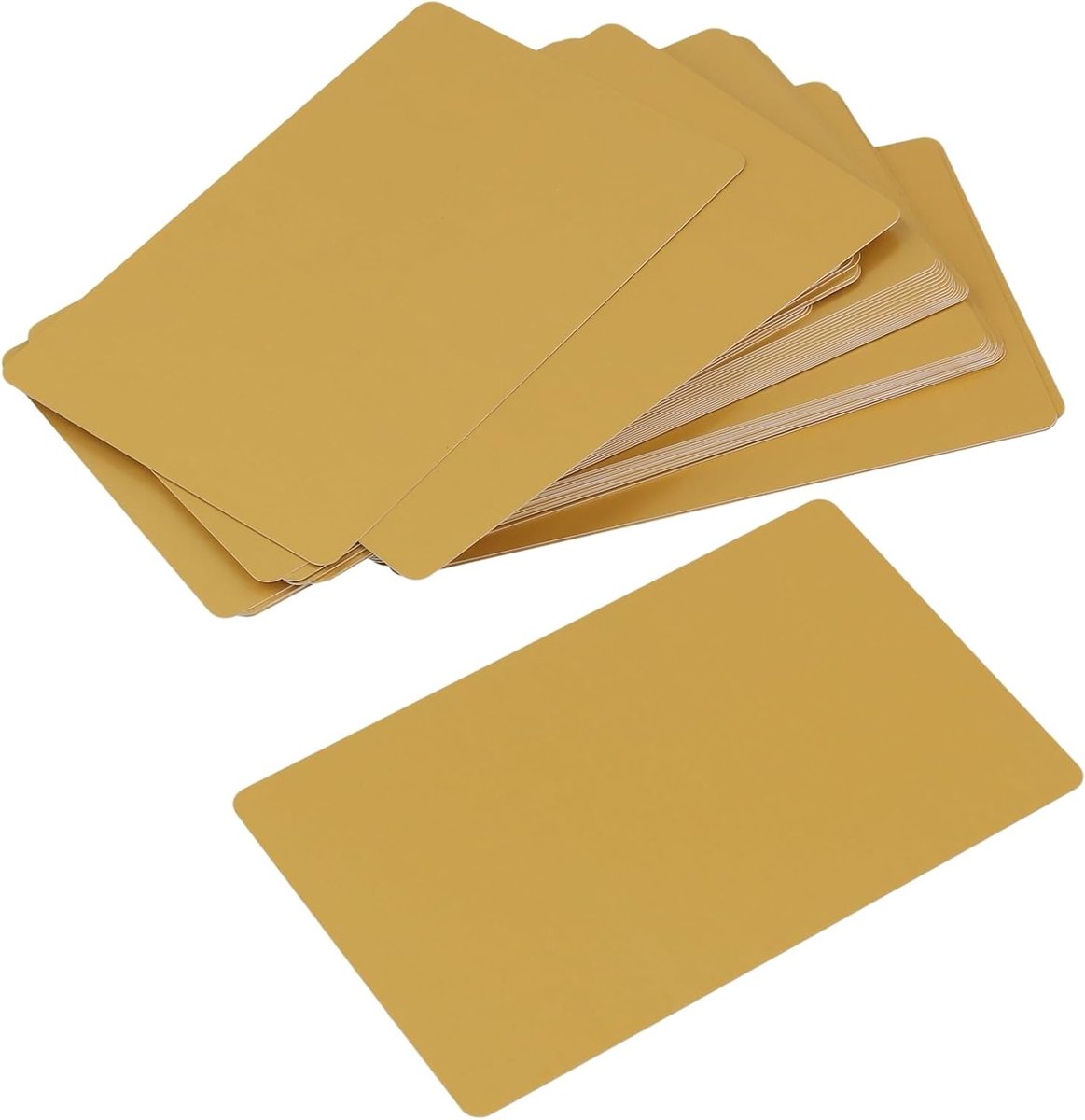 150 Stuks Gouden Aluminium Visitekaartjes, Lege Metaal Kaarten voor Professioneel Gebruik, Ideaal voor Lasergravure en Bedrukking