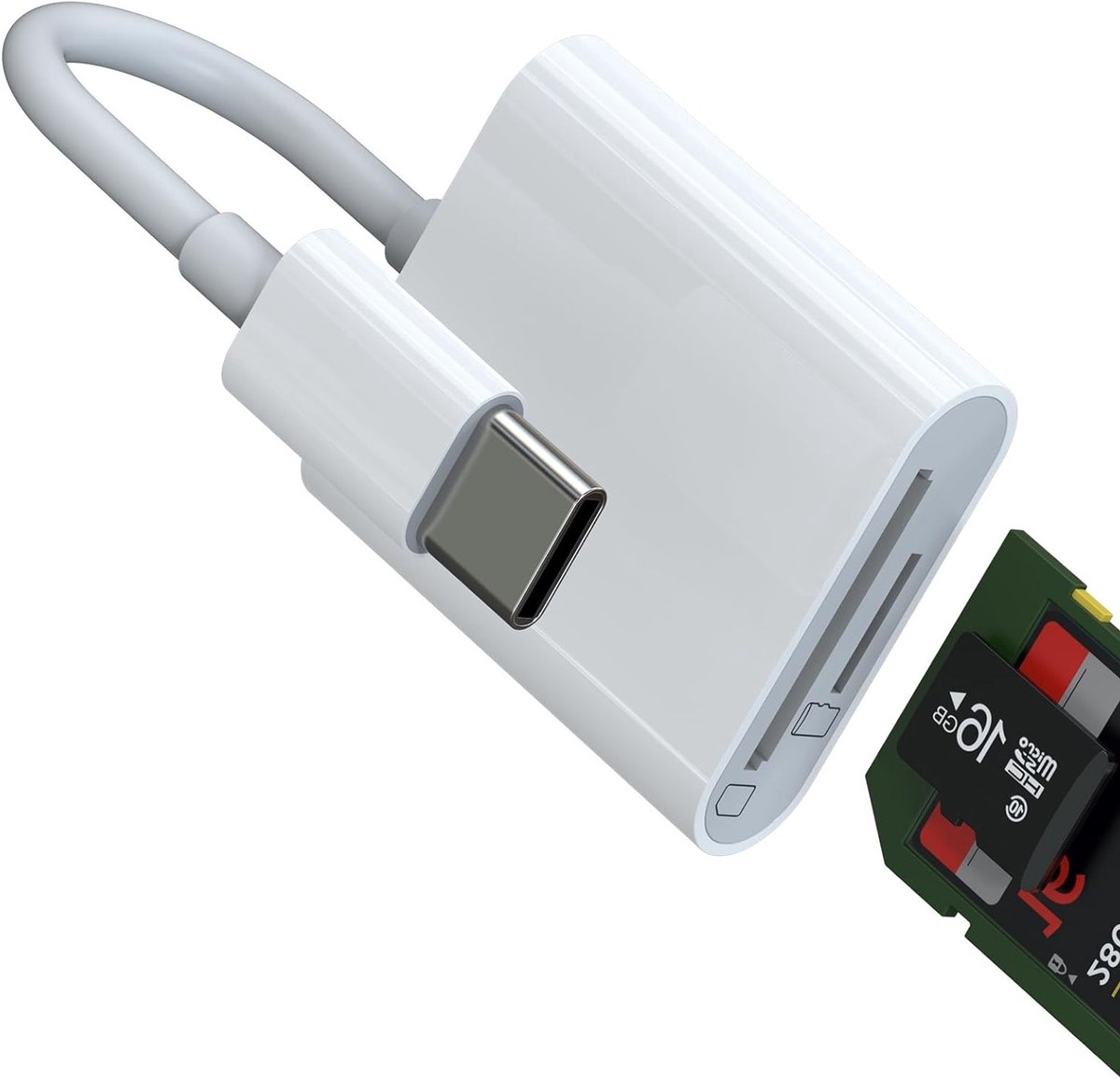 2-in-1 SD kaartlezer en micro SD adapter type C voor iPhone 15 Pro Max, iPad Air en MacBook - Compatibel met Samsung USB-C connector en geheugenstick, ideaal voor dataoverdracht en opslaguitbreiding