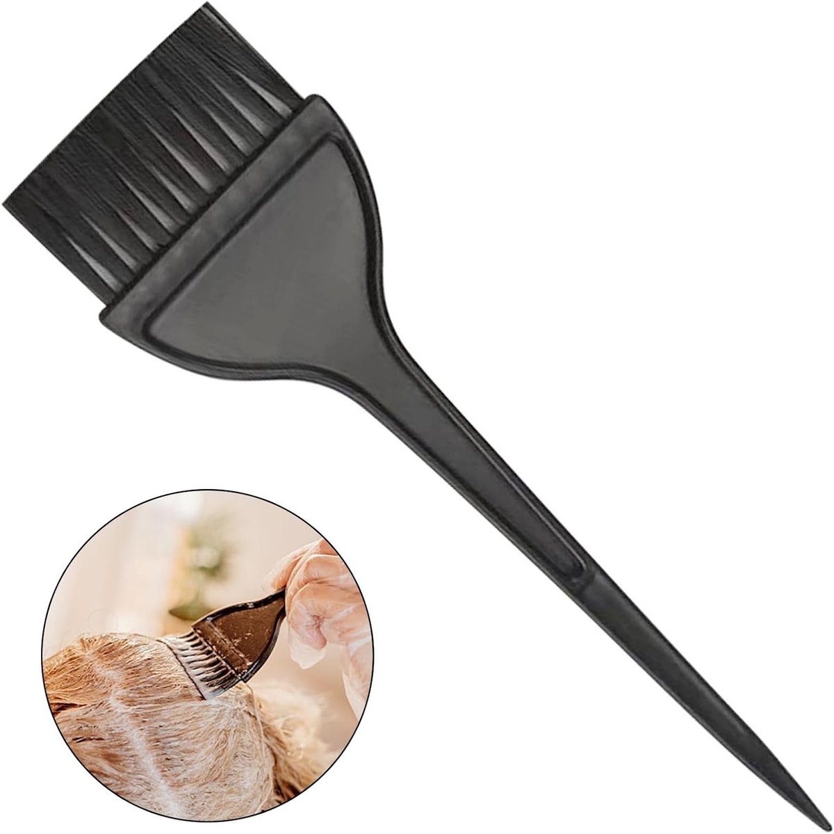Professionele Haarverfkwast voor Thuisgebruik of Kappers, Ideaal voor Kleuren en Highlights 5.5 × 20.5 cm (Zwart)