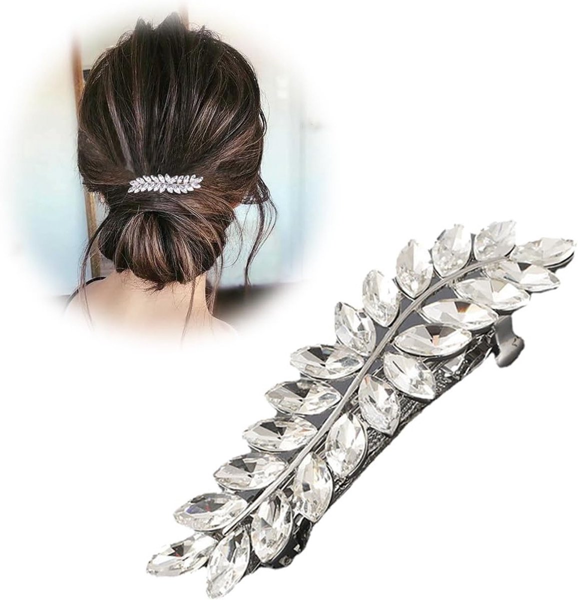 Elegante Vintage Haarspeld voor Bruid met Strass en Kristallen - Haaraccessoires en Hoofdsieraad met CZ Decoratie