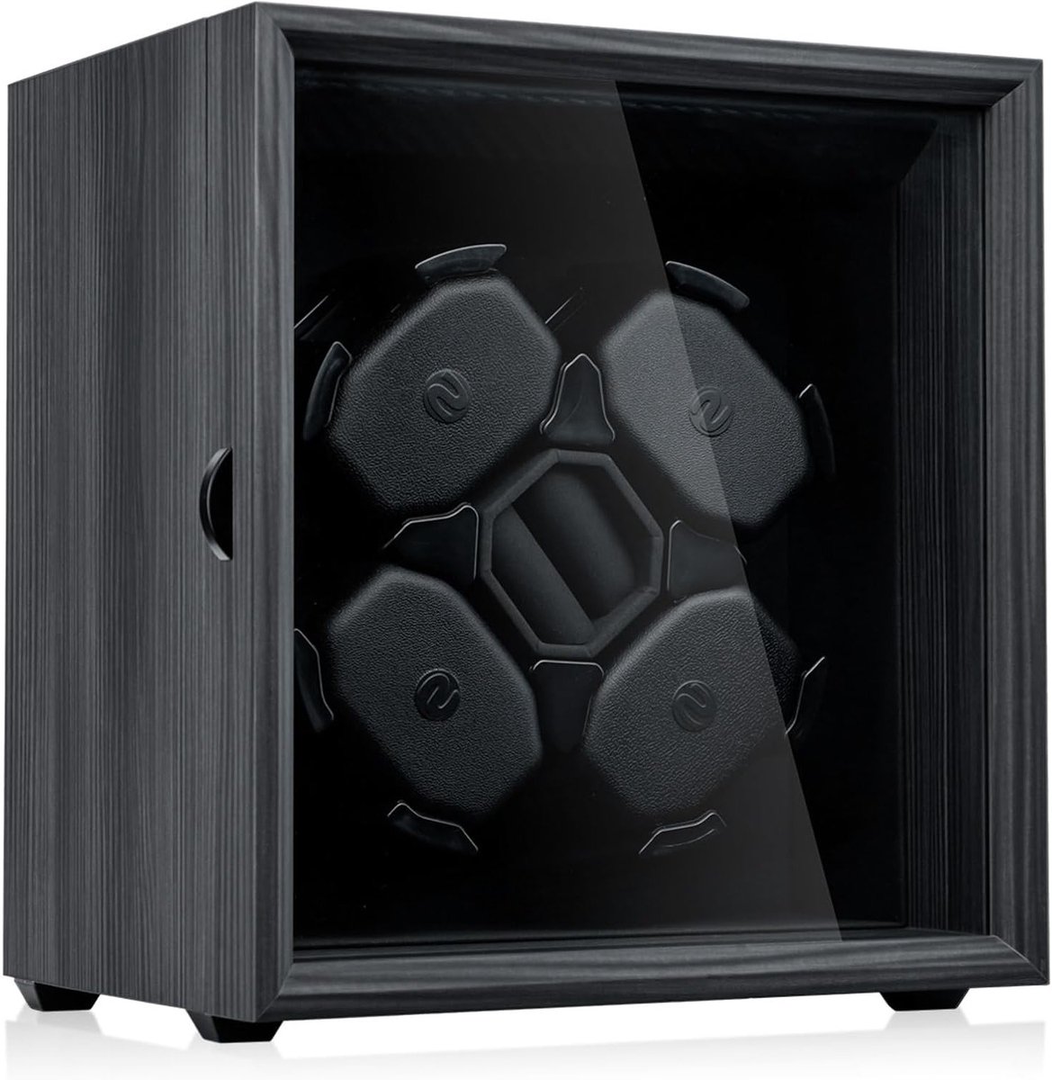 Automatische Horlogewinder voor Vier Horloges, Stille Motor, Professionele Ebony Zorgoplossing en Luxe Bewaring