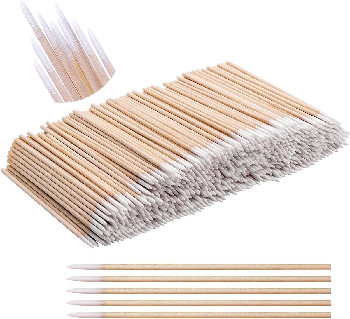 800 Pcs Microblading Wattenstaafjes, Puntige Swabs, Precisie Tip Wattenstaafjes voor Tattoo en Wimperextensions - 10 cm Lang