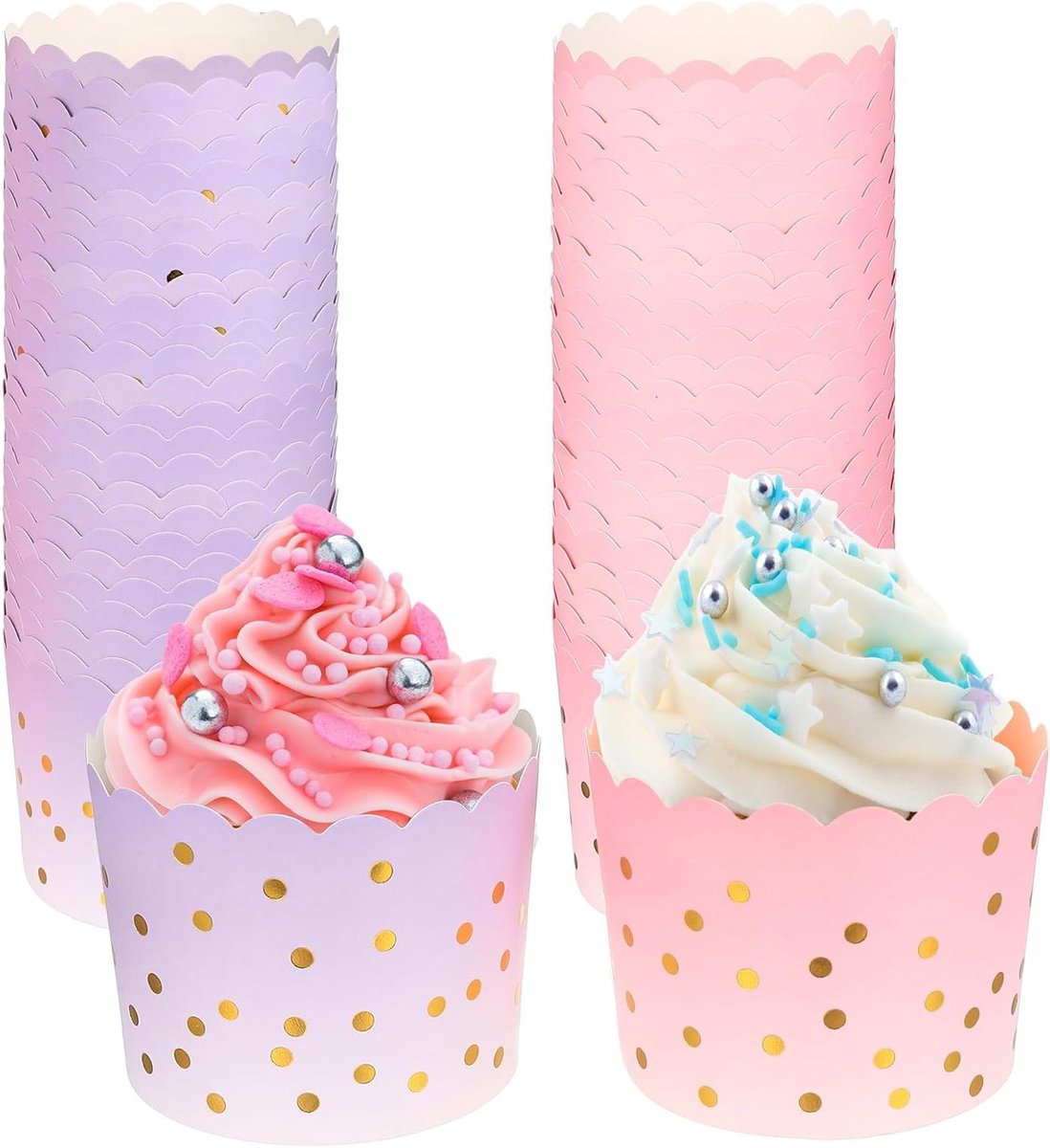 100 Stuks Papieren Muffinvormen voor Cupcakes, Desserts en Candy Bars voor Bruiloften en Feestdagen