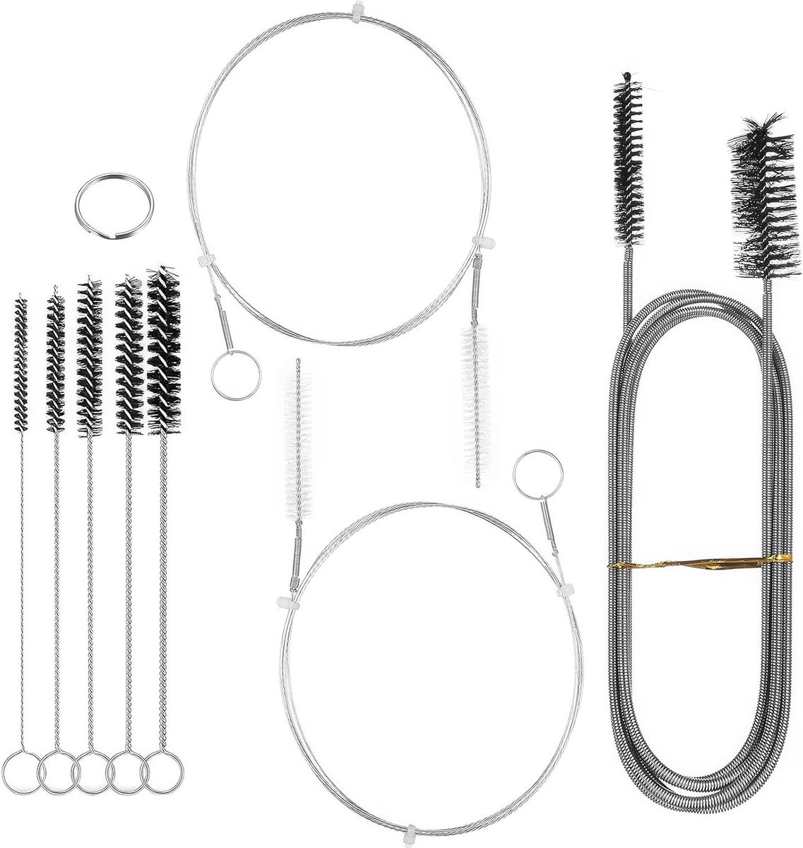 Professionele Ontstopper Set van 8 Stuks voor Afvoer, Toiletten en Keuken - Inclusief Reinigingsborstel en Sanitair Ontstopper voor Douche en Afvoerputten