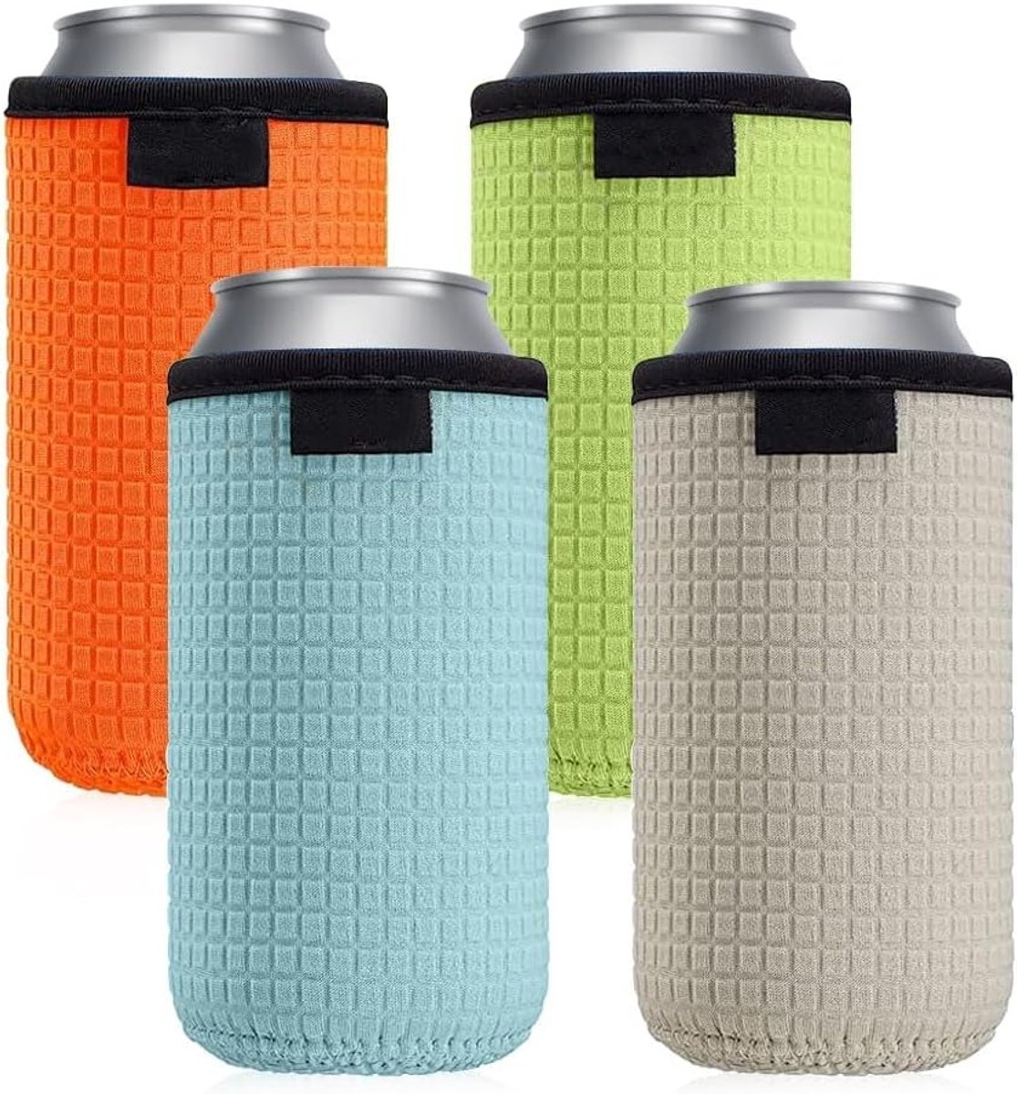 Herbruikbare Neopreen Can Cooler Set van 4 Stuks, Ideaal voor Buiten, Feesten en Reizen, Geschikt voor Bier en Frisdrank