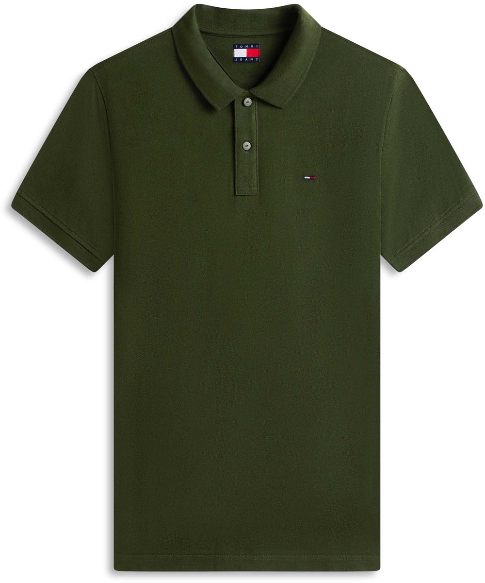 Polo Tommy Jeans Tjm Slim Placket Pol Fashion Wear Volwassen Groen