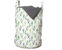ABAKUHAUS bladwaszak, theebladeren vervaagde kleuren, wasmand met handvatten trekkoord voor wasserettes, groen legergroen