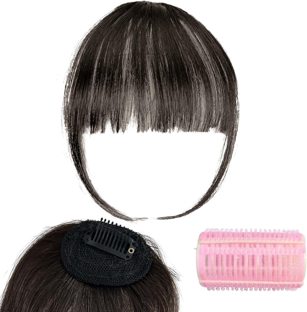 Natuurlijke Clip-in Pony voor Vrouwen - 100% Echte Mensenhaar met Slapende, Luchtige of Gebogen Bangs in Bruin Zwart