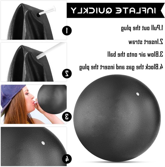 Set van 2 mini-oefenballen voor pilates en yoga, 22-25 cm, ideale barreballen voor flexibiliteit en krachttraining — afbeelding 2