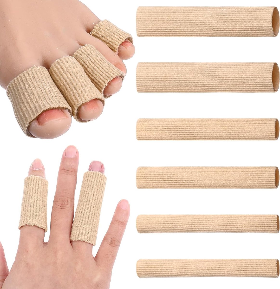 Siliconen teenbeschermers - 6 stuks snijdbare kussens, gel pads voor maïs, blaren en eelt, vinger- en teenbescherming voor optimaal comfort en ondersteuning