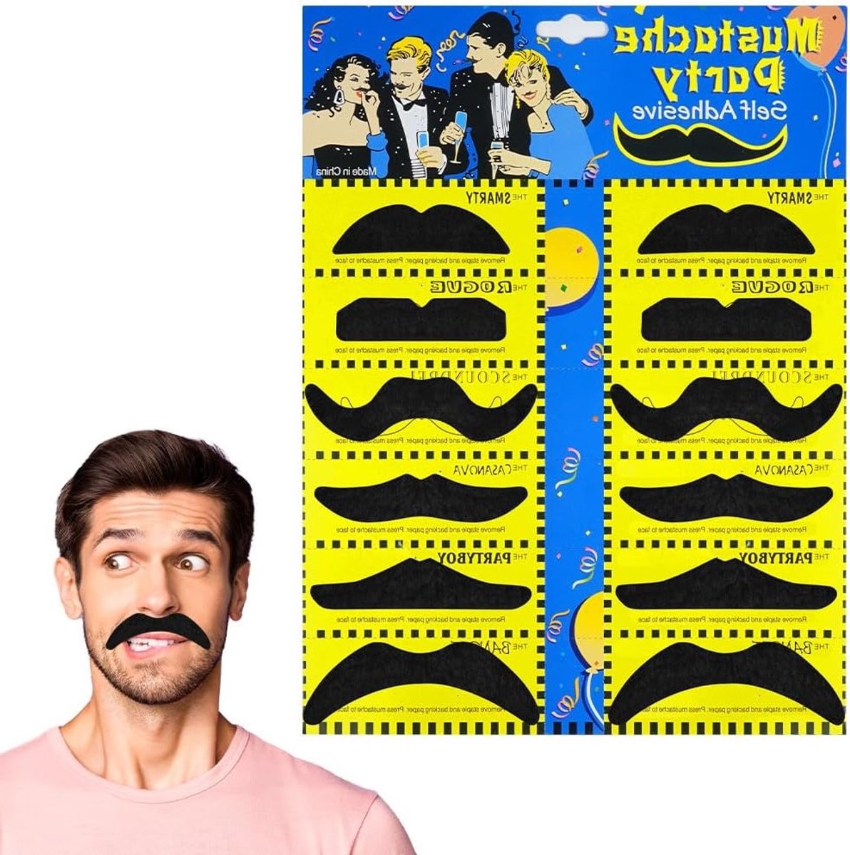Nep Snor Set - Zelfklevende Snorren voor Carnaval, Halloween en Kostuums - Retro Stijl en Verkleedaccessoires