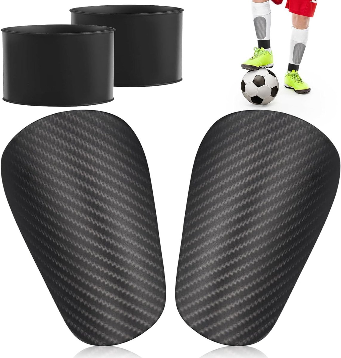 Mini scheenbeschermers voor voetbal - Kleine scheenbeschermers voor kinderen en volwassenen, ideaal voor sport en training