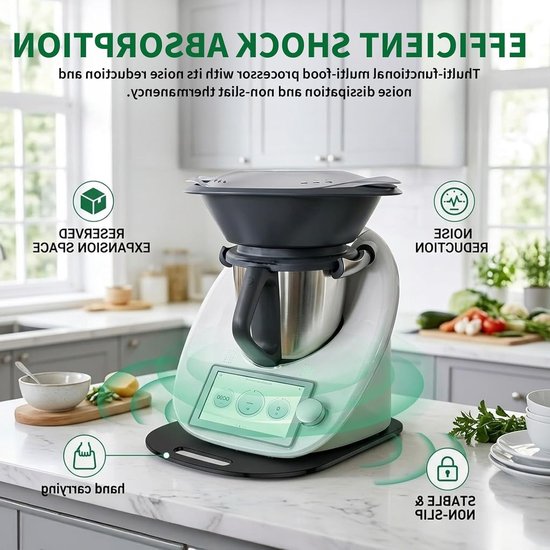 Houten Glijplank voor Thermomix TM7, Gemakkelijk Schoon te Maken, Met Wielen, Ideaal voor Koken en Bereiden van Gerechten van Merkloos — afbeelding 4