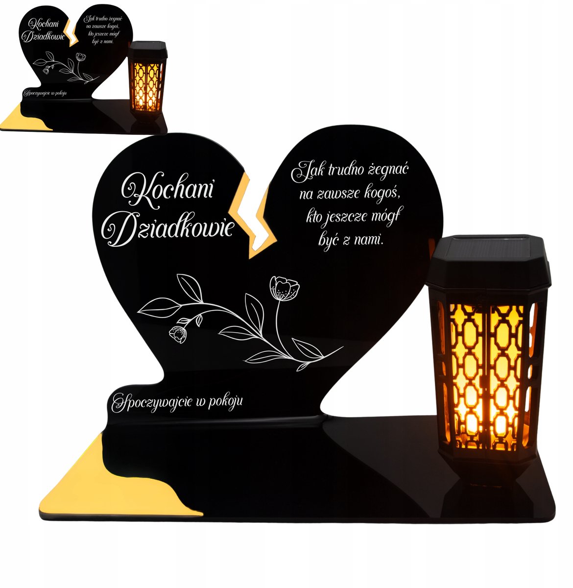 Zonne-graflicht Hart voor Grootouders, LED, Goudkleurig