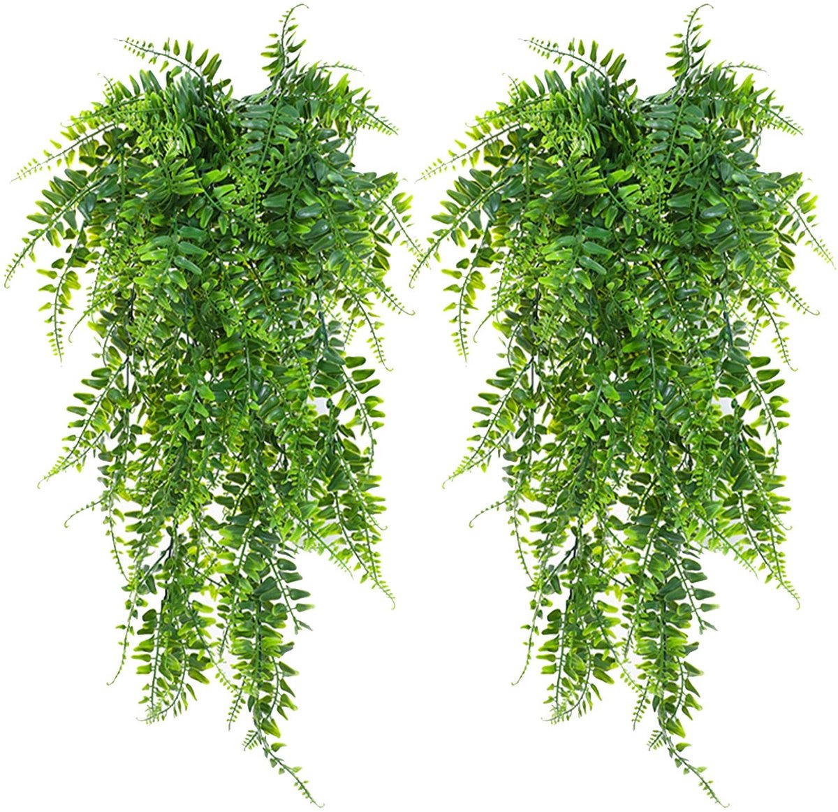 Dailygoods - 2 Stuks Kunstmatige Hangende Varens - Onderhoudsvrije Planten voor Buiten