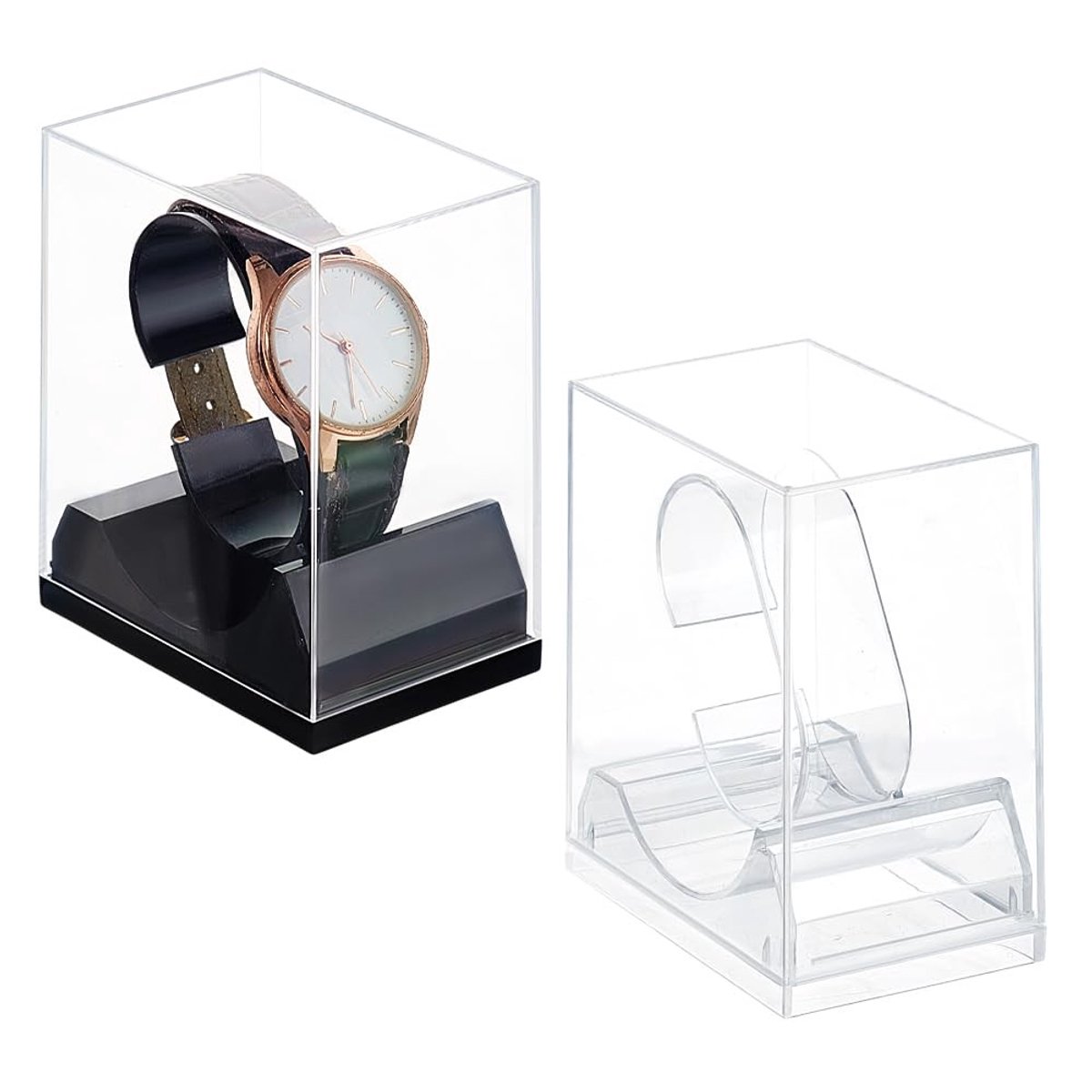 Dailygoods- Horlogehouder Hoogwaardig Acryl - Horloge Houder Draaiend - Horloge Organizer - Horloge Displayrek - Horlogekussen - 2 Maten Beschikbaar - Horloge Display