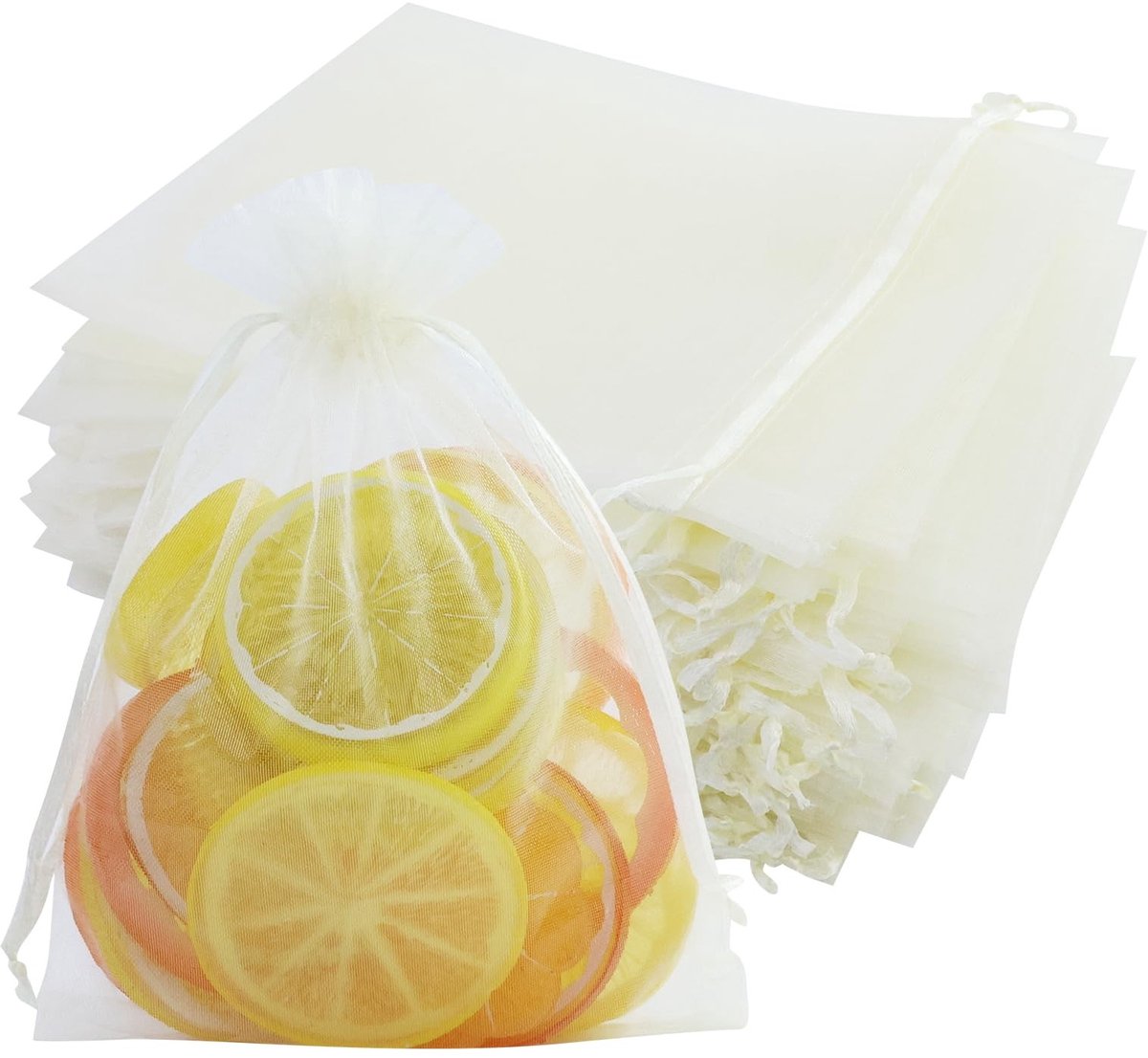 Dailygoods- Organza-zakjes 55 stuks - Cadeauzakjes - Transparante sieradenzakjes - Bruiloft - Trekkoord - 13 x 18 cm - Luxe uitstraling - Geschenkzakjes