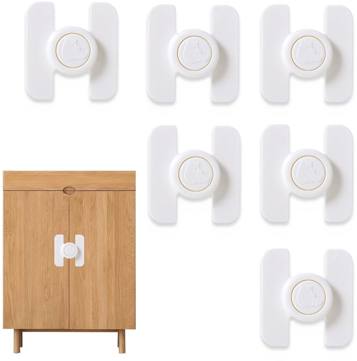 Dailygoods- Babydeurslot - 6 Stuks - Kinderbeveiliging - Deurslot Koelkast - Milieuvriendelijk - Sterke 3M-lijm - Veilig voor Kinderen