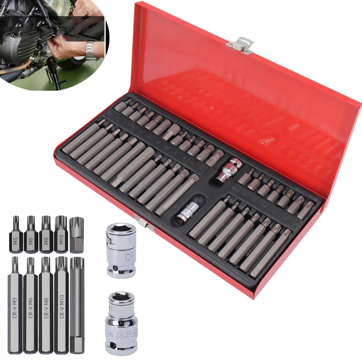 40-delige Bitset: Torx, Inbus & Spline - Kwaliteits Gereedschap