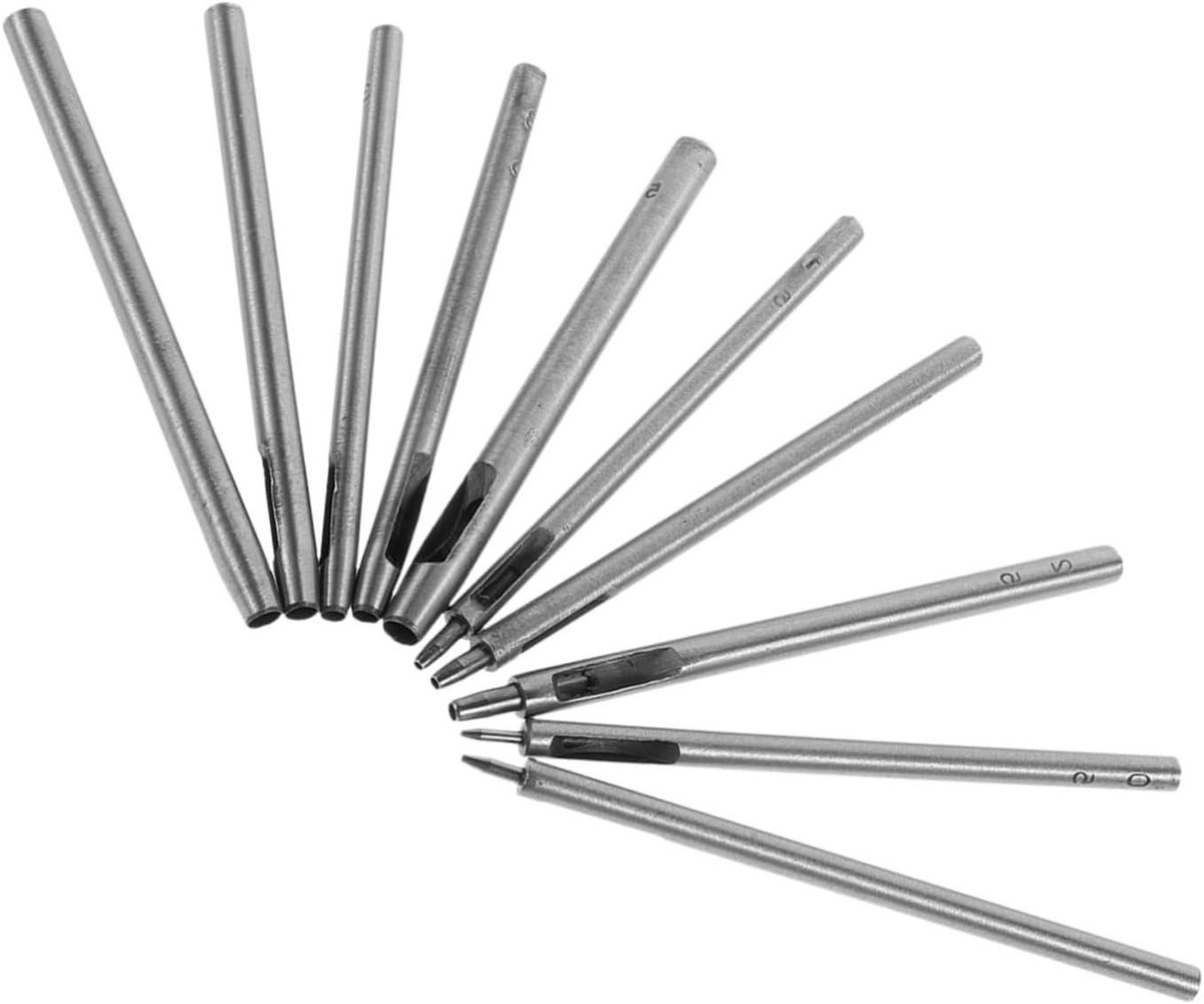 Holle Ponsset - Leerbewerking Gereedschap - Riemen Maken - 10 Verschillende Maten - Tot 5 mm - Grijs