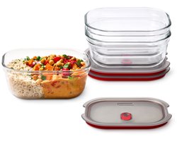 BLACK + BLUM Stack + Nest Meal Prep Vershoudbakjes Glas - 900ml - set van 3