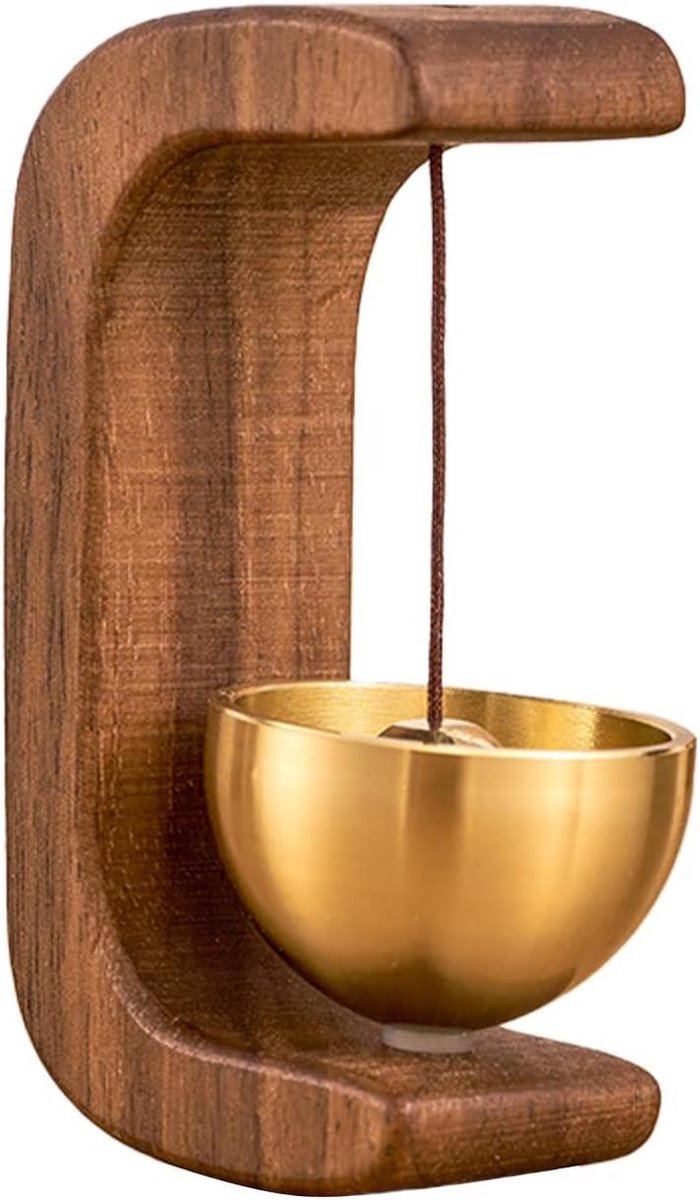 Deurbel Decoratie - Houten Bel - Gasten Melder - Magnetische Bevestiging - 12.9 cm - Natuurlijk Hout