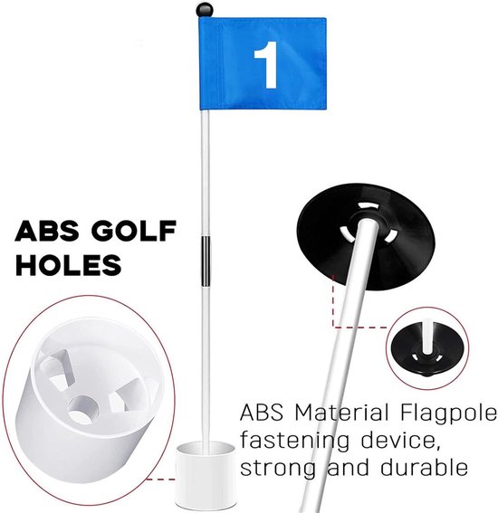 Golf Trainingsset - Oefen Golvlaggen - Putting Oefenen - Weerbestendige Polen - 49 cm - Blauwe Cijfers van GOLF — afbeelding 4