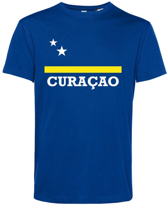 T-shirt Curacao Vlag | Curaçao shirt | WK 2026 | Nederlandse Antillen | Blauw | maat XXXL