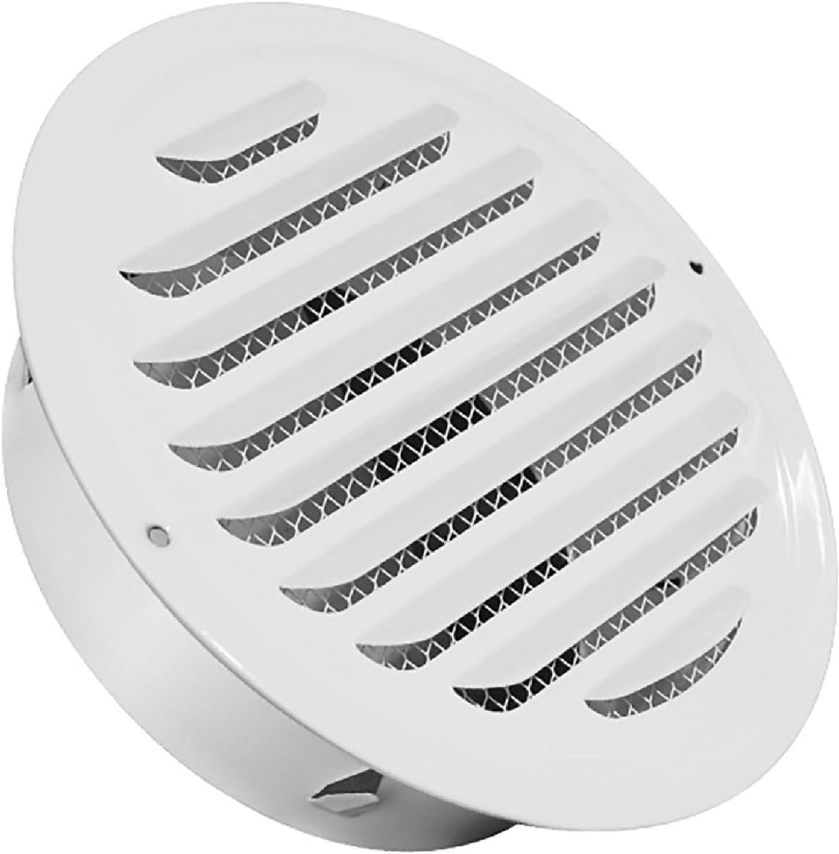 Ventilatiekap RVS - Afzuigkap Rooster - Luchtcirculatie Binnen - Met Ingebouwd Gaas - 80mm tot 200mm - Wit