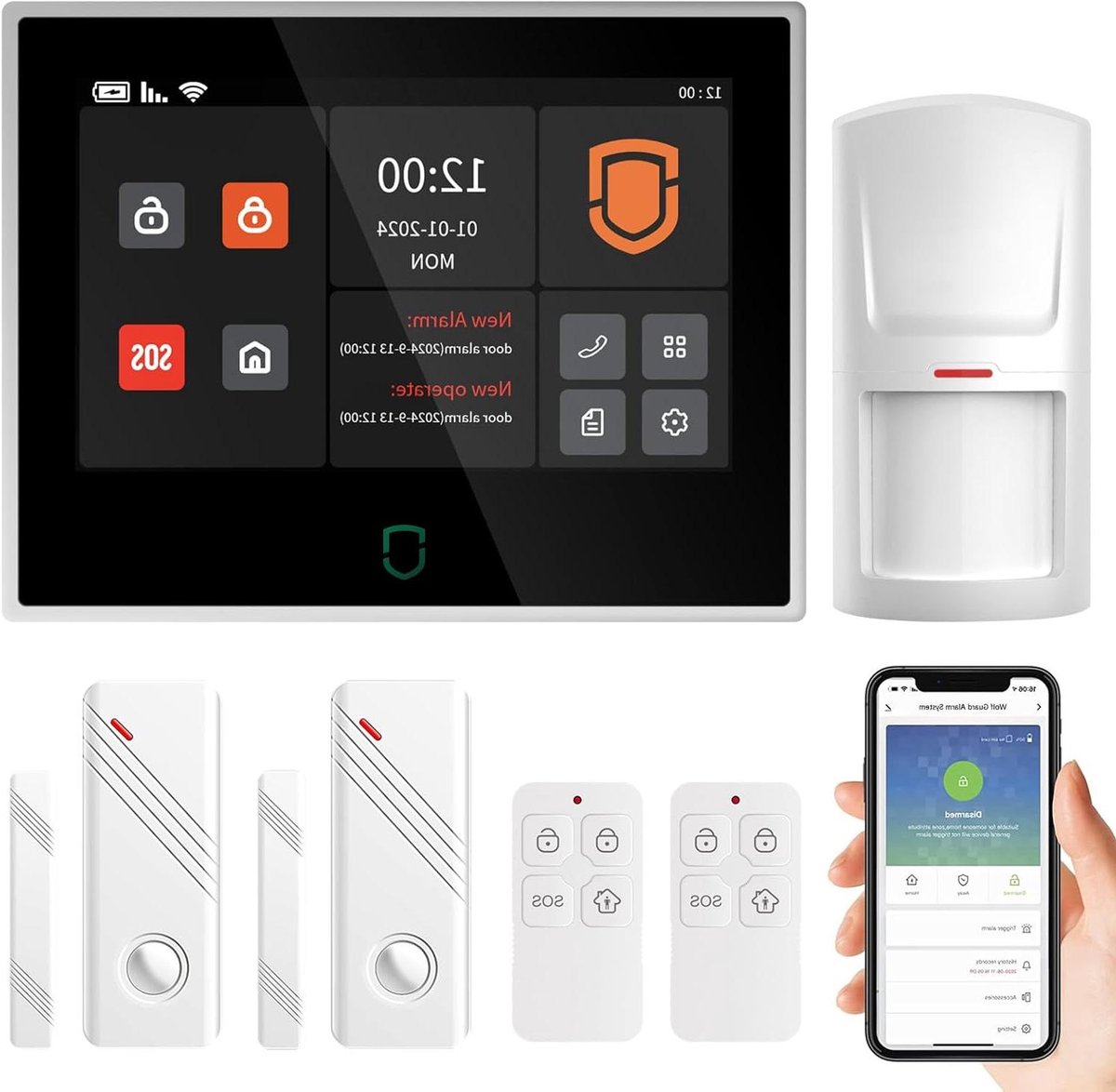 Alarmsysteem - Home Security - Huis Beveiligen - 4G WiFi Dubbel Netwerk - 7 Inch Touchscreen - Wit