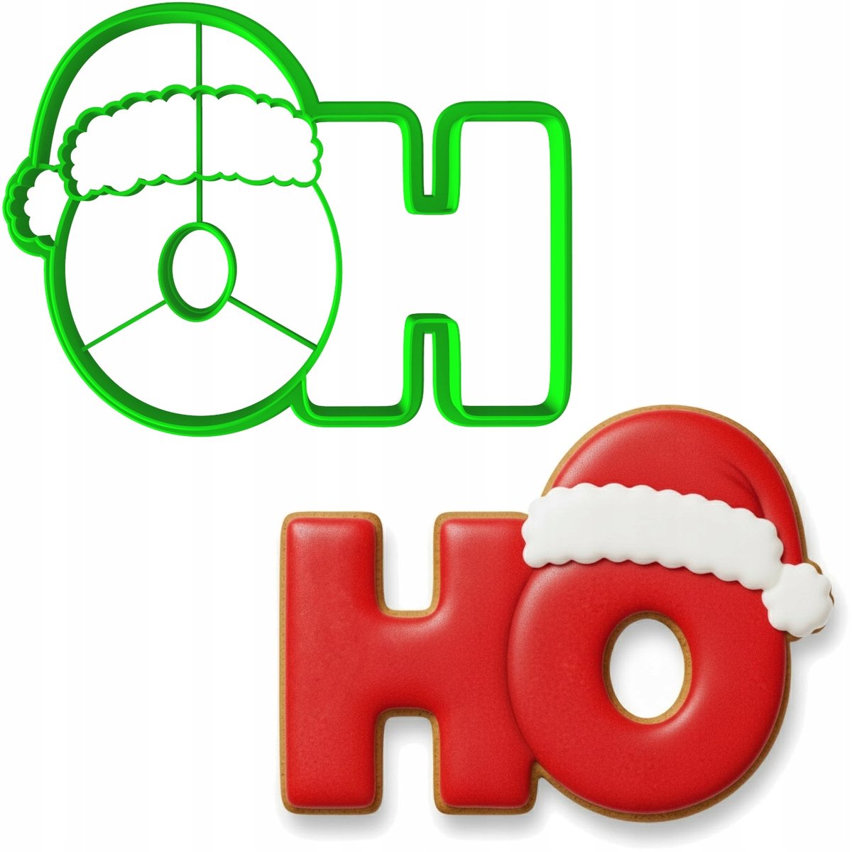 Kerstkoekjesvorm 'HO HO' - 10cm - PETG Kunststof