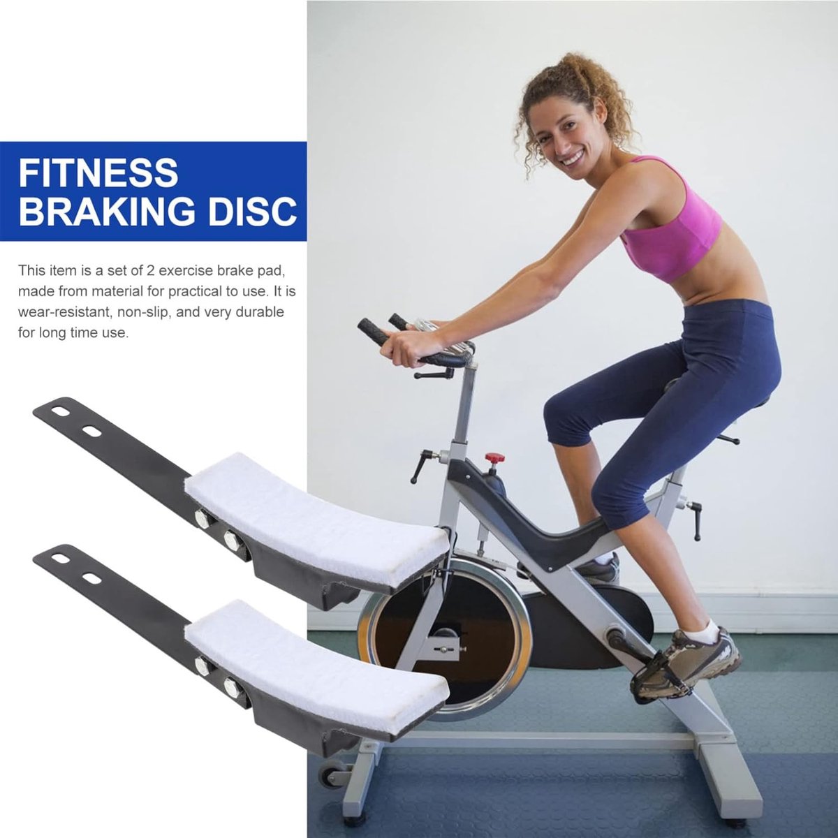 Remblokken Paar - Fietstrainer Onderdelen - Stationair Fietsen - Universele Compatibiliteit - 23 cm Lengte - Zwart