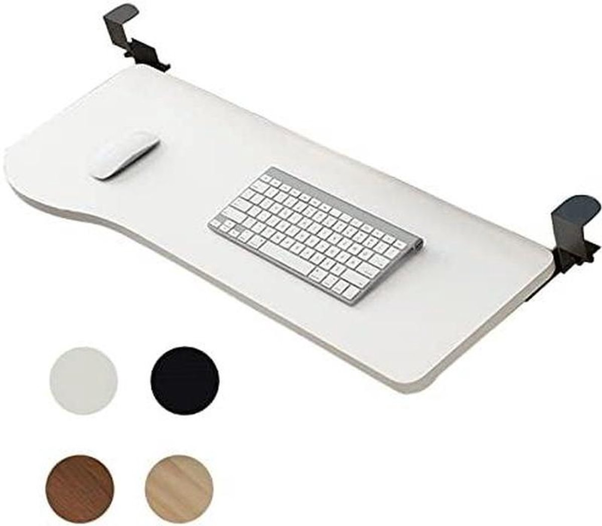 Toetsenbordlade Onder Bureau - Uittrekbare Plank - Bureau Organisatie - Zonder Boren Klemmen - 52cm Breed - Zwart