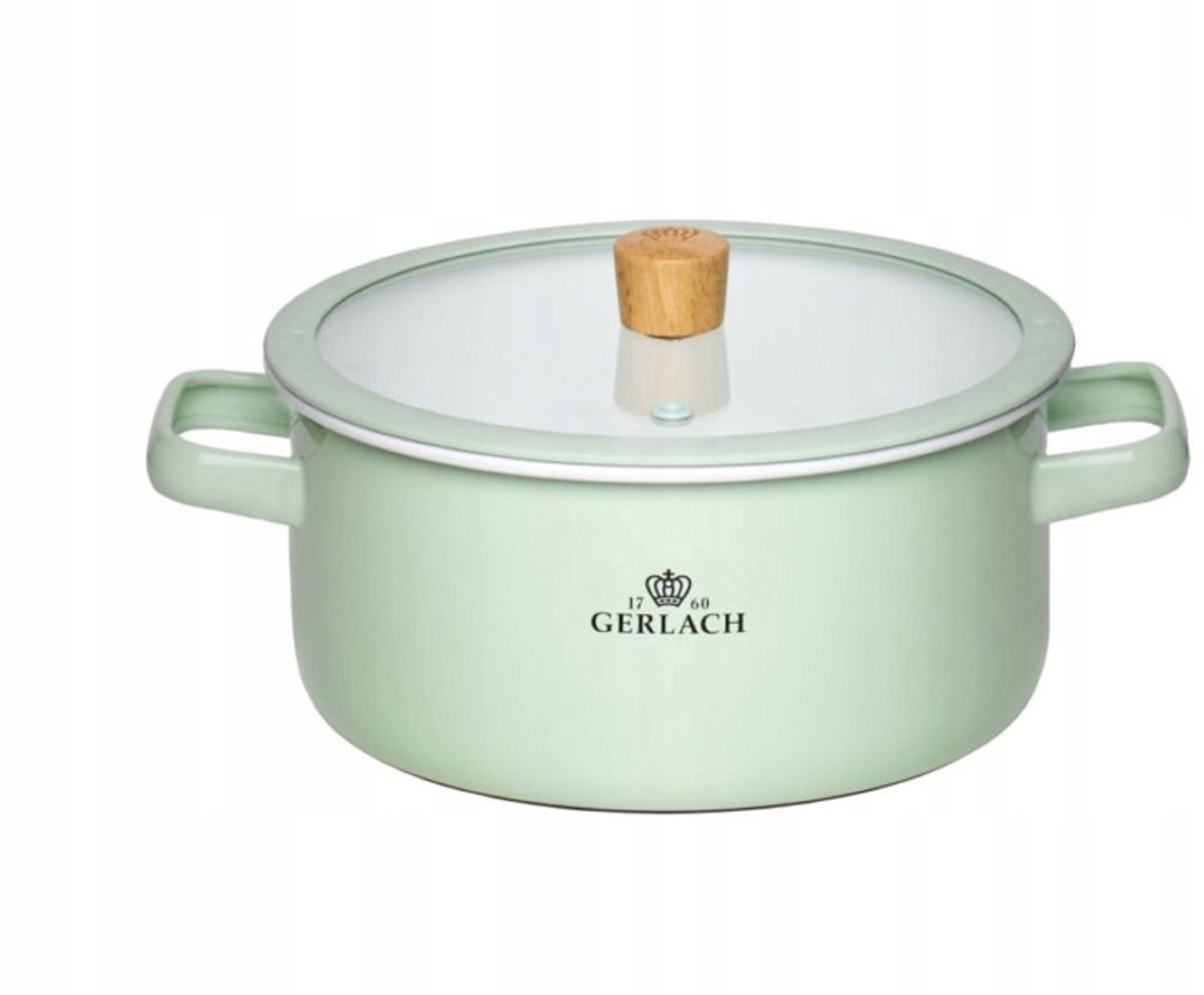 Gerlach Natur Emalje Pan 20 cm Groen - 3L