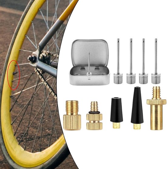 Fietsventieladapter voor alle ventielen - Multifunctionele adapter set voor luchtpompen, bal- en sportballen — afbeelding 3