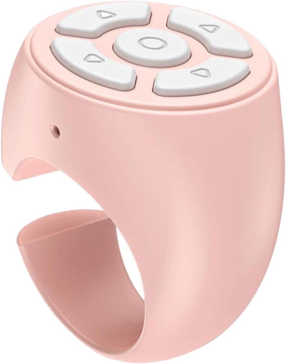 Vingertop controller - Ring afstandsbediening - Video scrollen - Ergonomisch comfort - Compact lichtgewicht - Roze