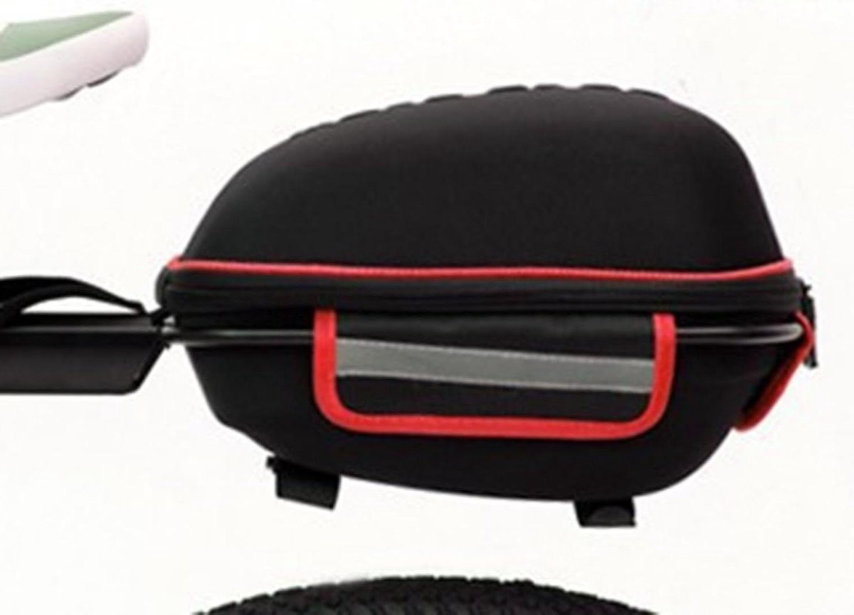 Fiets Bagagedragertas - Achtertas Fiets - Spullen Vervoeren - Harde Schaal - 4.5 kg Draagvermogen - Zwart Rood